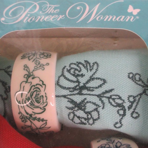 Pioneer Woman Wishful Winter Napkins & Napkin Rings Set 8 Pcs Red Blue Green New - Picture 5 of 15
